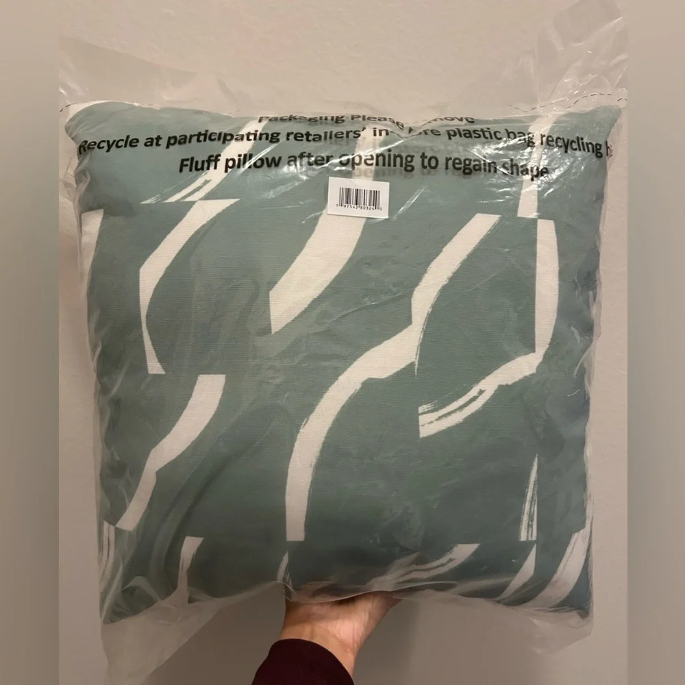 Seafoam Green Patterned Decorative Throw Pillow Room Essentials (2) - Picture 3 of 4